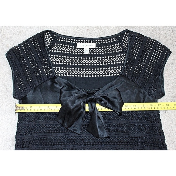 Lu Lu Cheung Designer - Lolita Dress - Silk + Eyelet Babydoll with Bow, Med - Picture 6 of 12